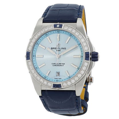 ساعة بريتلينج سوبر كرونومات أوتوماتيكية كرونوميتر مرصعة بالألماس للسيدات