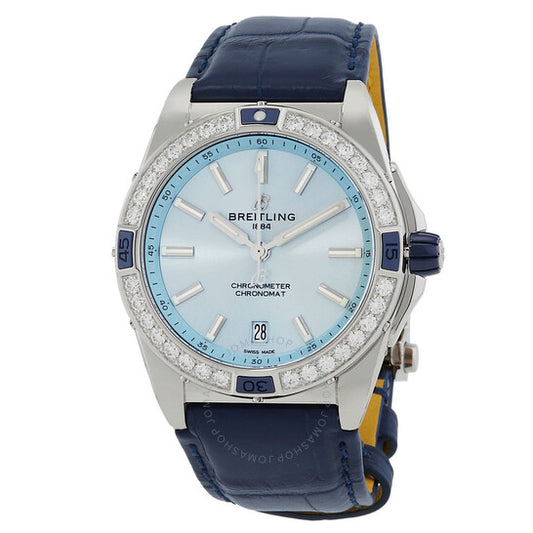 ساعة بريتلينج سوبر كرونومات أوتوماتيكية كرونوميتر مرصعة بالألماس للسيدات