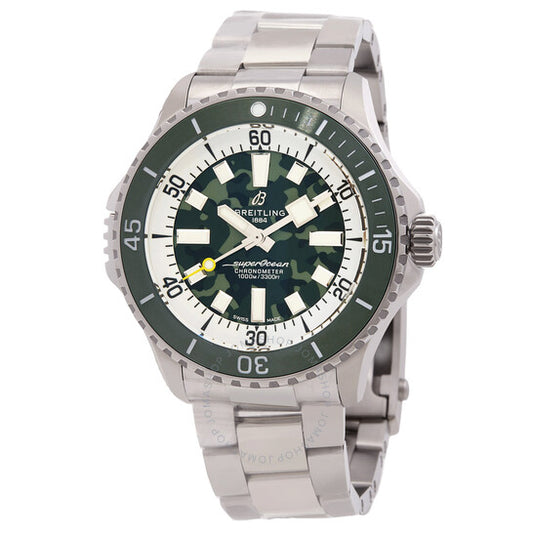 Breitling, Superocean 46mm Automatic Super Diver Green Camouflage Dial Men's Watch