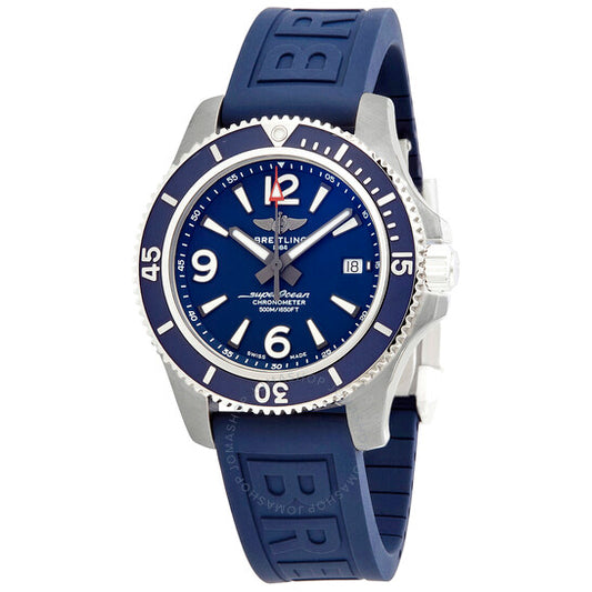 ساعة بريتلينج سوبر أوشن أوتوماتيكية كرونومتر للرجال بمينا أزرق
