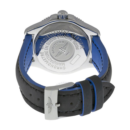 ساعة بريتلينج سوبر أوشن أوتوماتيكية للرجال بمينا أسود وجلد