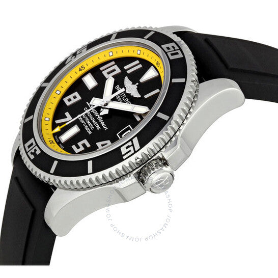 ساعة بريتلينج سوبر أوشن للرجال بمينا أسود وأصفر A1736402-BA32BKPD