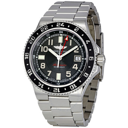 Breitling, SuperOcean GMT Black Dial Automatic Stainless Steel Men's Watch A3238011-BA38SS