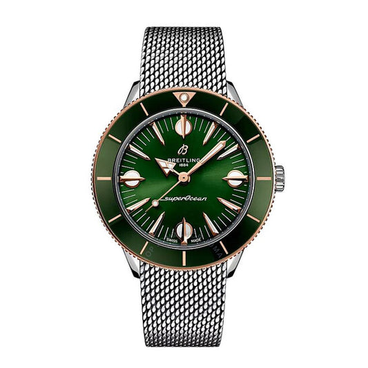 ساعة بريتلينج سوبر أوشن هيريتيج أوتوماتيكية بمينا أخضر للسيدات