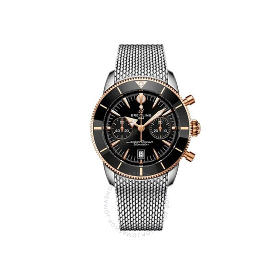 ساعة بريتلينغ سوبر أوشن هيريتيج كرونوغراف أوتوماتيكية كرونومتر بمينا سوداء للرجال