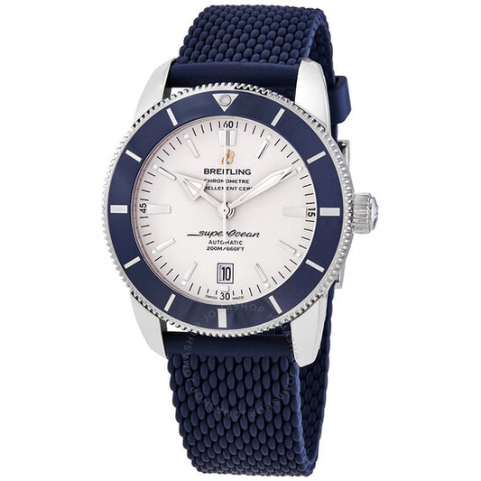 ساعة بريتلينج سوبر أوشن هيريتيج II أوتوماتيكية للرجال، 46 مم، زرقاء، إيرو كلاسيك، مطاطية