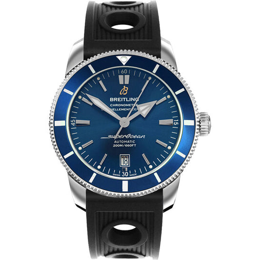 ساعة بريتلينغ سوبر أوشن هيريتيج II للرجال بمينا أزرق وسوار أوشن ريسر