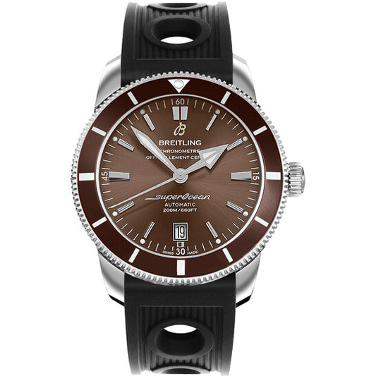 ساعة بريتلينج سوبر أوشن هيريتيج II للرجال بمينا برونزي وسوار أوشن ريسر