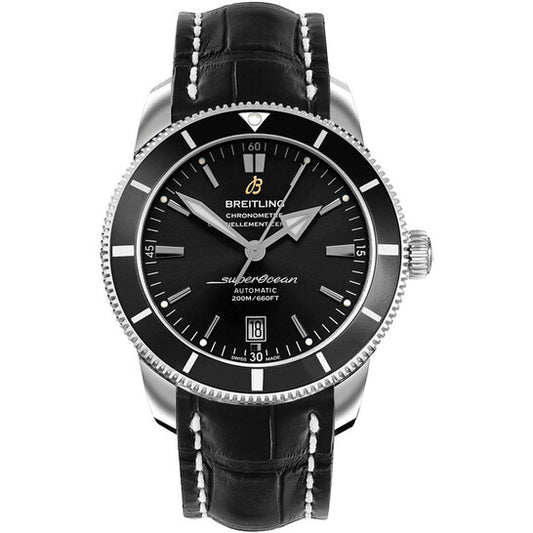 ساعة بريتلينج سوبر أوشن هيريتيج II الرجالية الأوتوماتيكية المصنوعة من جلد التمساح