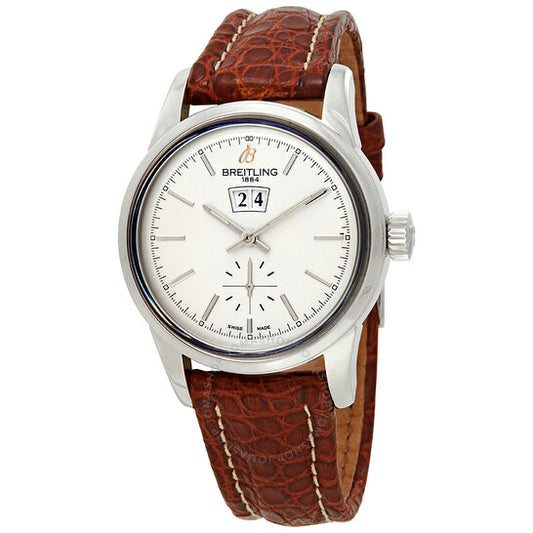 ساعة بريتلينج ترانس أوشن 38 أوتوماتيكية للرجال بمينا فضي