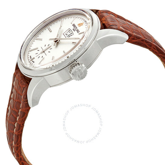 ساعة بريتلينج ترانس أوشن 38 أوتوماتيكية للرجال بمينا فضي