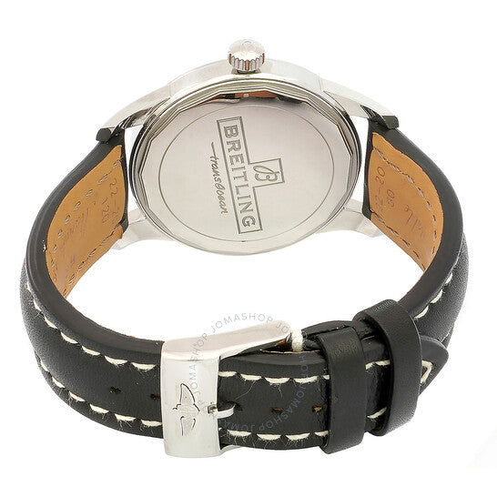 Breitling, Transocean Automatic Silver Dial Black Leather Men's Watch