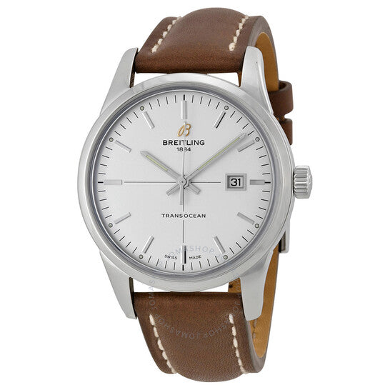 ساعة بريتلينج ترانس أوشن أوتوماتيكية للرجال بمينا فضي