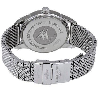 ساعة بريتلينج ترانس أوشن أوتوماتيكية للرجال بمينا فضي