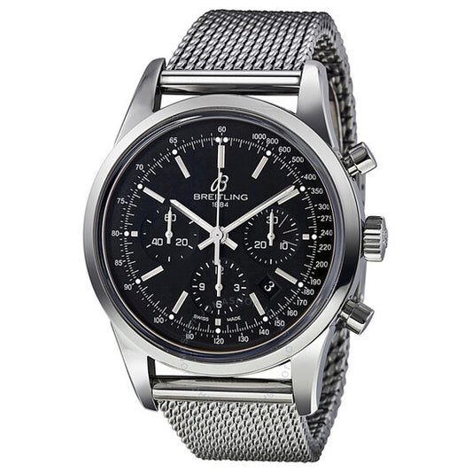 Breitling, Transocean Chronograph Automatic Chronometer Black Dial Men's Watch AB015212/BA99