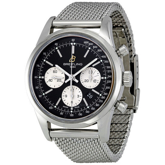 Breitling, Transocean Black Dial Chronograph Automatic Men's Watch AB015112-BA59SS