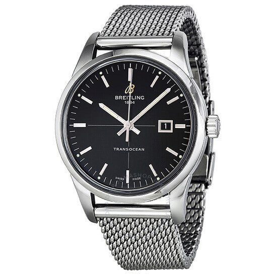 Breitling, Transocean Black Dial Stainless Steel Men's Watch A1036012-BA91SS
