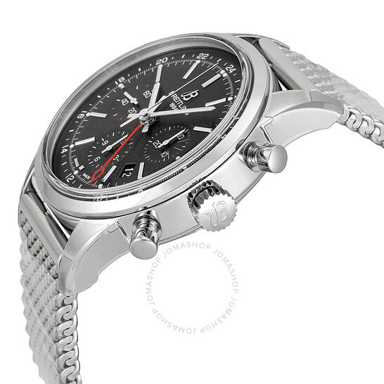 Breitling, Transocean Black Dial Stainless Steel Men's Watch AB045112-BC67SS