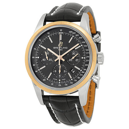 Breitling, TransOcean Chrono Black Dial Brown Leather Men's Watch