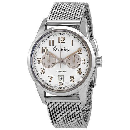 Breitling, Transocean Chronograph Automatic Beige Dial Men's Watch AB141112-G799SS