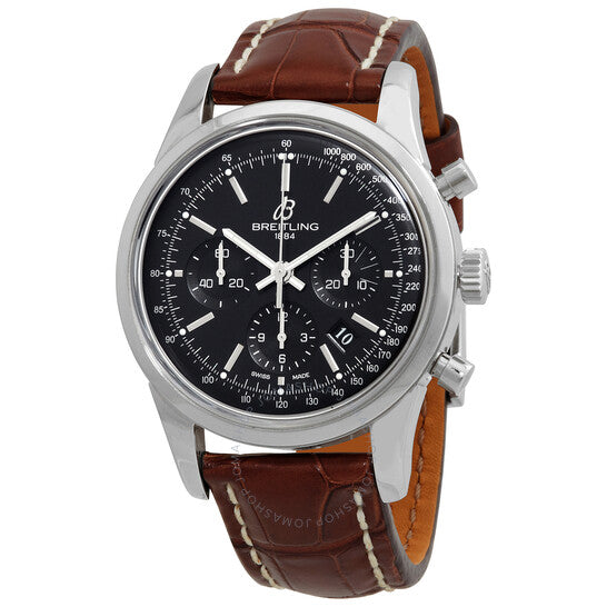 Breitling, Transocean Chronograph Automatic Chronometer Black Dial Watch