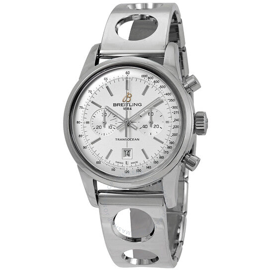 Breitling, Transocean Chronograph Automatic Silver Dial Men's Watch A4131012/G757SS