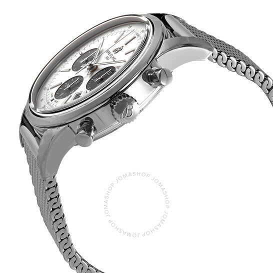 ساعة بريتلينغ ترانس أوشن كرونوغراف أوتوماتيكية للرجال بمينا فضي