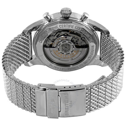 ساعة بريتلينغ ترانس أوشن كرونوغراف أوتوماتيكية للرجال بمينا فضي