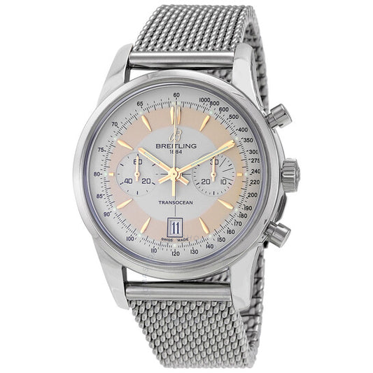 Breitling, Transocean Chronograph Edition Silver Dial Auomatic Men's Watch AB015412-G784SS