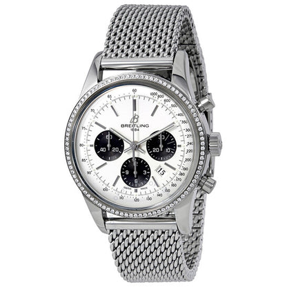 Breitling, Transocean Chronograph Silver Dial Men's Watch AB015253-G724SS