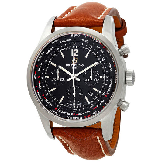 Breitling, Transocean Chronograph Unitime Pilot Automatic Black Dial Men's Watch