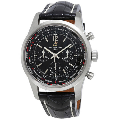 Breitling, Transocean Chronograph Unitime Pilot Black Dial Men's Watch
