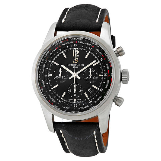 Breitling, Transocean Chronograph Unitime Pilot Black Dial Men's Watch AB0510U6-BC26BKLT
