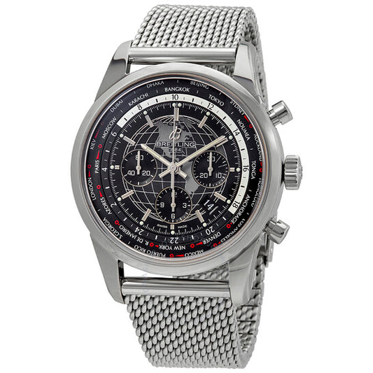 Breitling, Transocean Chronograph Unitime World Time Automatic Chronometer Black Dial Men's Watch
