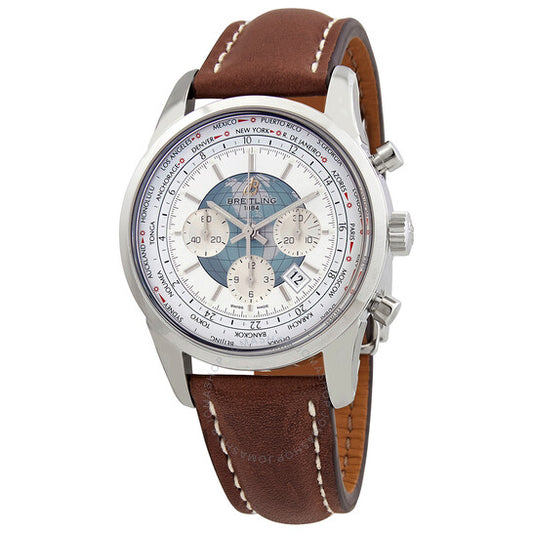 Breitling, Transocean Chronograph Unitime World Time Automatic White Dial Men's Watch