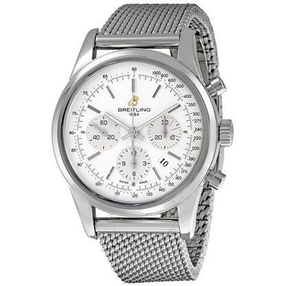 Breitling, Transocean Silver Dial Chronograph Men's Watch AB015112-G715SS