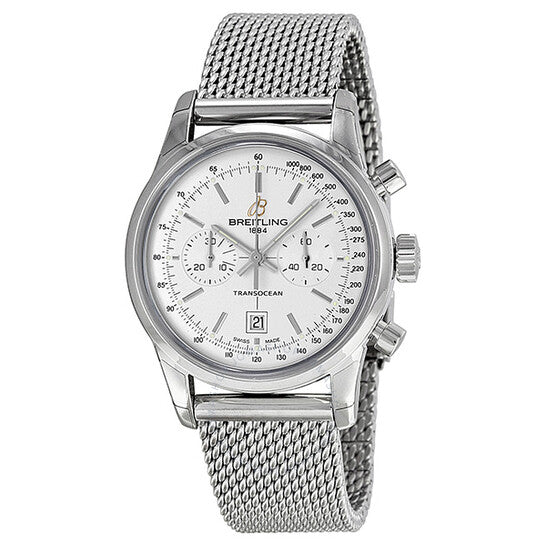 Breitling, Transocean White Dial Men's Watch A4131012-G757SS