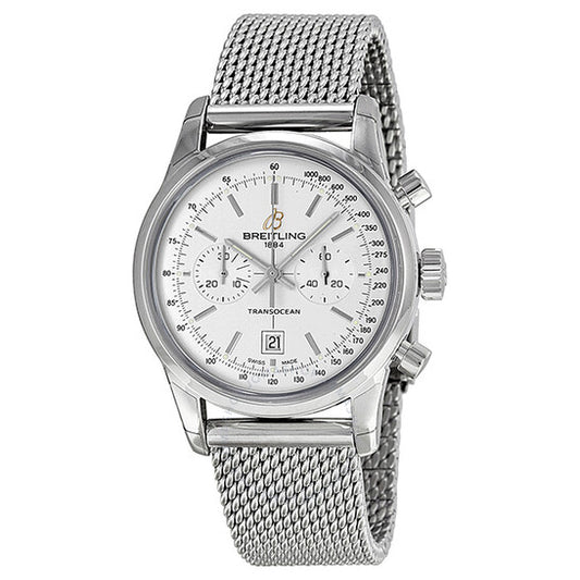 Breitling, Transocean White Dial Men's Watch A4131012-G757SS