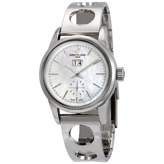 ساعة بريتلينغ ترانس أوشن أوتوماتيكية للرجال بمينا من عرق اللؤلؤ IB011012/A693LBRCT