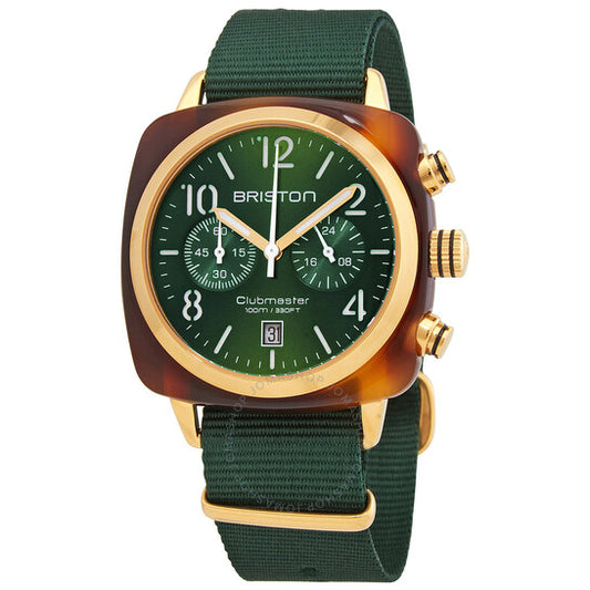 Briston, Clubmaster Chronograph Quartz Green Dial Men's Watch