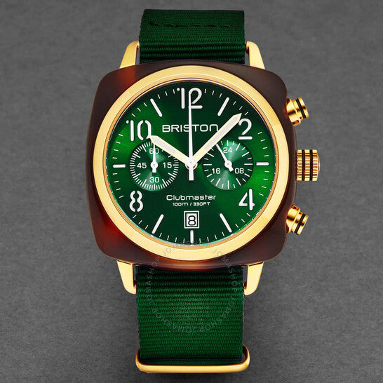 Briston, Clubmaster Chronograph Quartz Green Dial Men's Watch