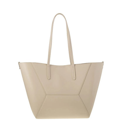 Avorio Leather Structured Tote Bag