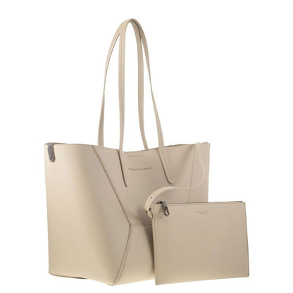 Avorio Leather Structured Tote Bag