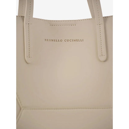 Avorio Leather Structured Tote Bag