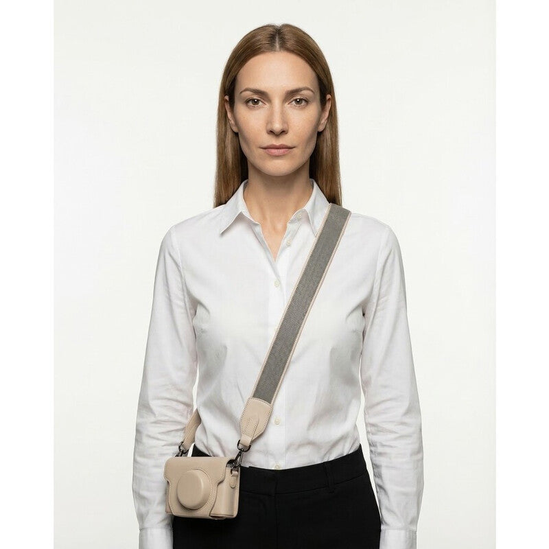Beige Leather Shoulder Strap Bag