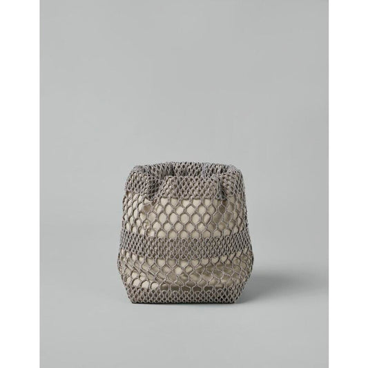 Beige Mesh Pouch Bag
