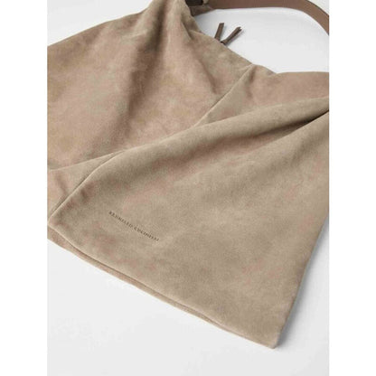 Beige Suede Slouchy Bag