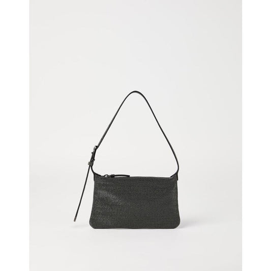 Black Textured Shoulder Bag