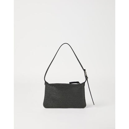 Black Textured Shoulder Bag