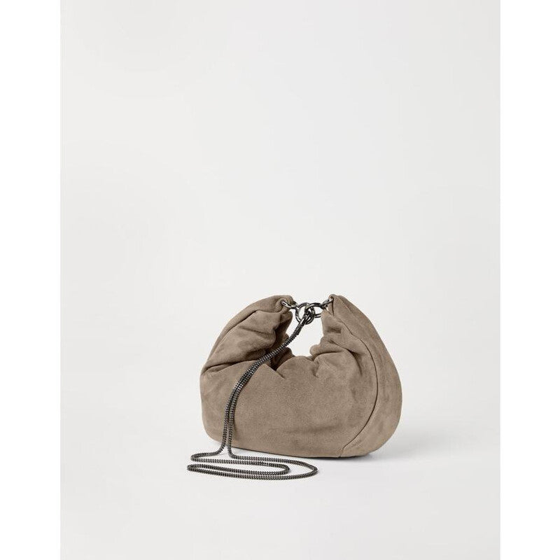 Light Brown Suede Shoulder Bag